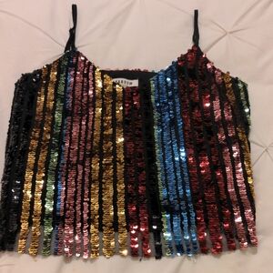 🆕FARROW Rainbow Sequin Striped Camisole